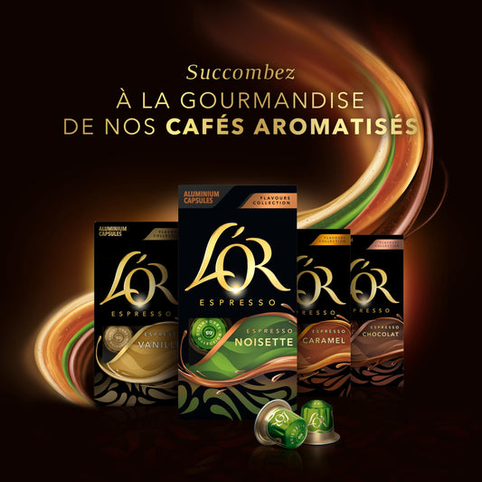 L'Or Espresso Café - 100 Capsules Splendente Intensité 7 - compatibles Nespresso®* (lot de 10 x 10)