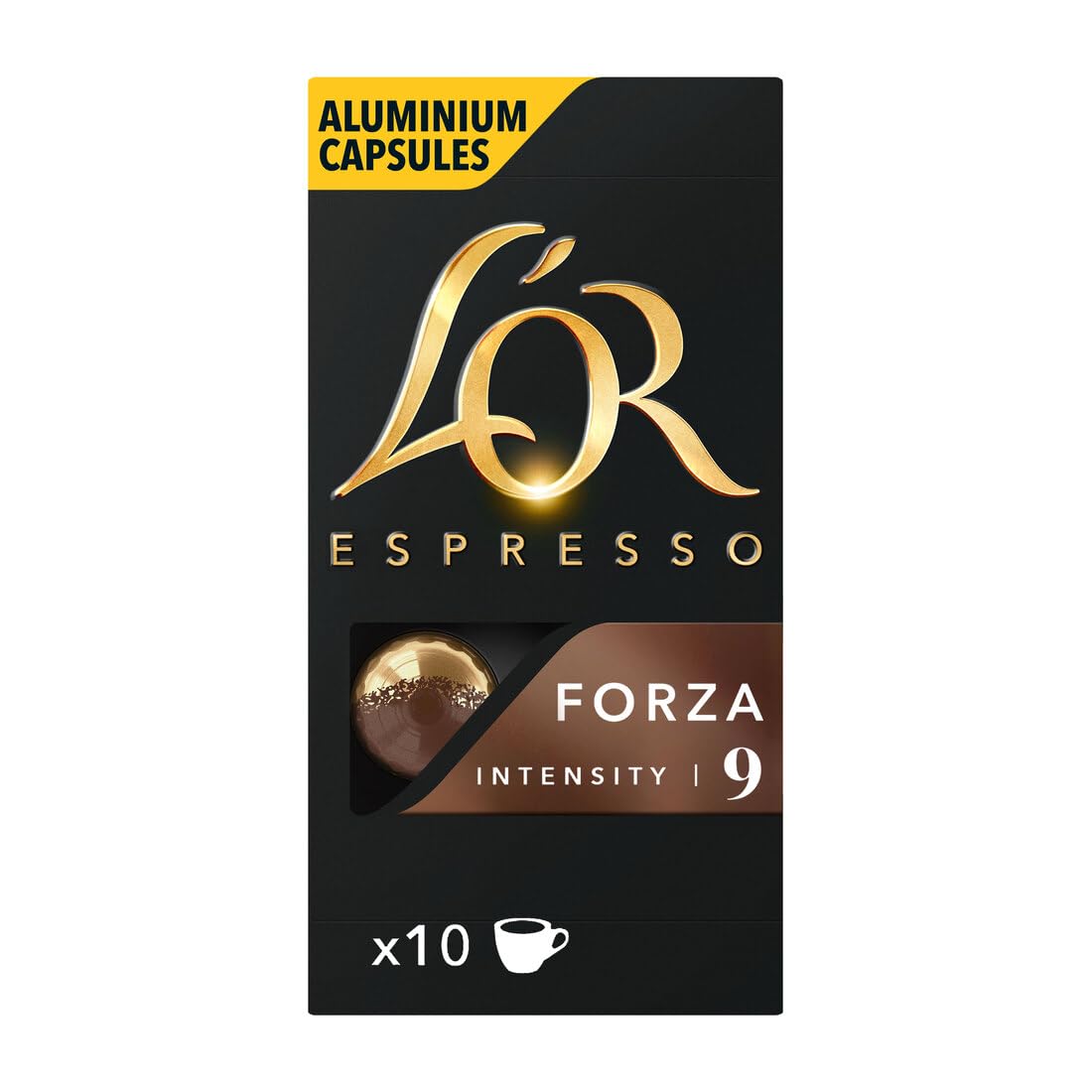 L'OR Forza - 100 Capsules de Café intensité 9 - Compatibles Nespresso®* (lot de 10 x 10)