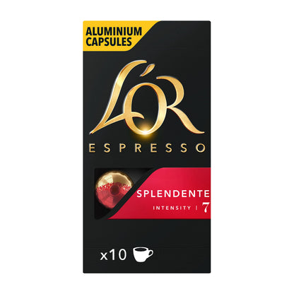 L'Or Espresso Café - 100 Capsules Splendente Intensité 7 - compatibles Nespresso®* (lot de 10 x 10)