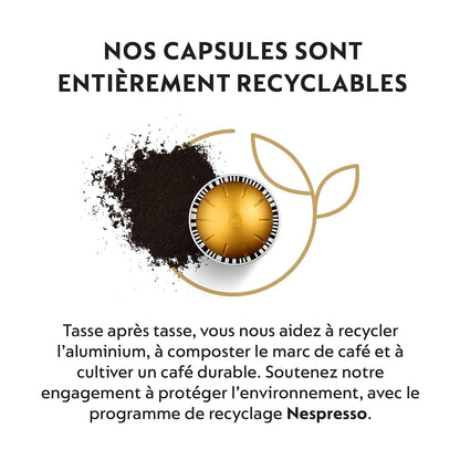 Nespresso Vertuo – Bundle 50 Capsules de Café Voltesso – Intensité 4 – Pour Espresso 40 ml – (5 étuis de 10)