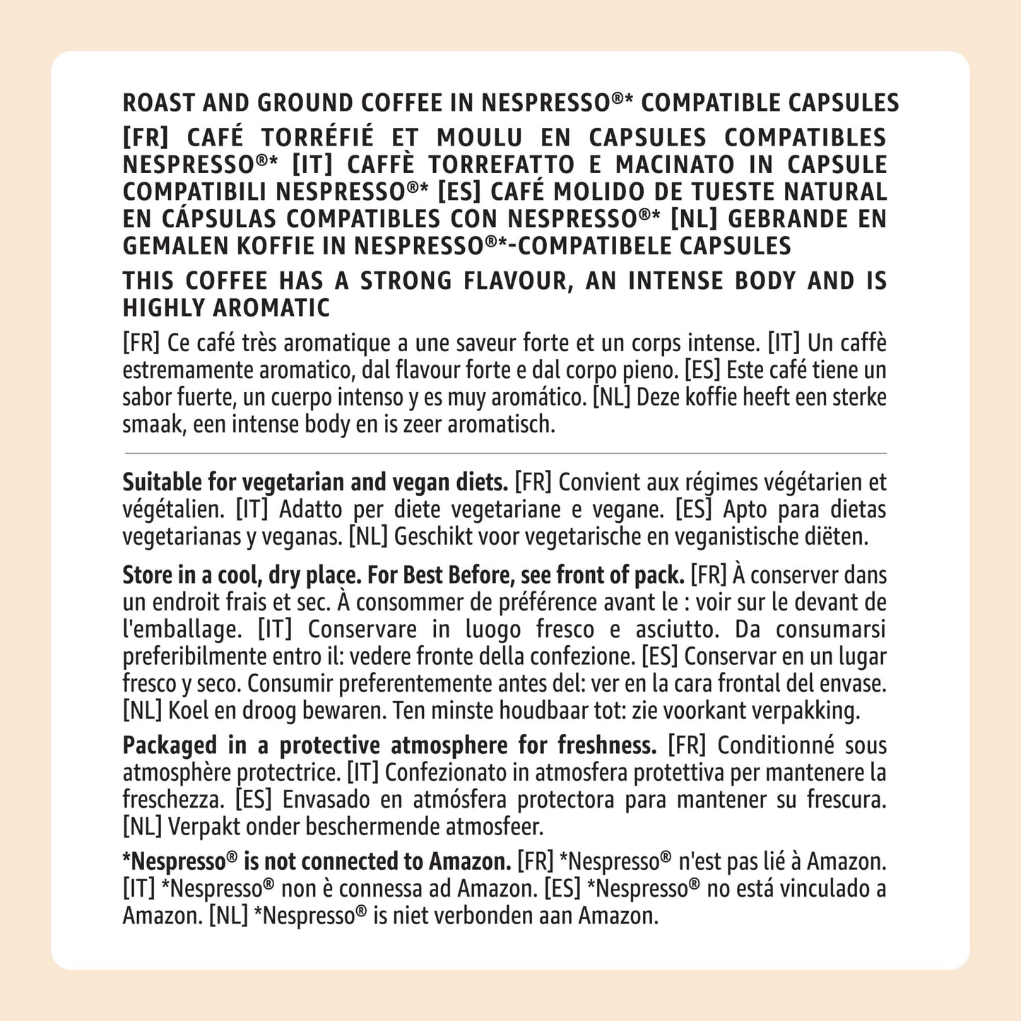 by Amazon Capsules de café Espresso Intenso compatibles Nespresso, Torréfaction Foncée, 100 unité (2 lot de 50) - Certifié Rainforest Alliance